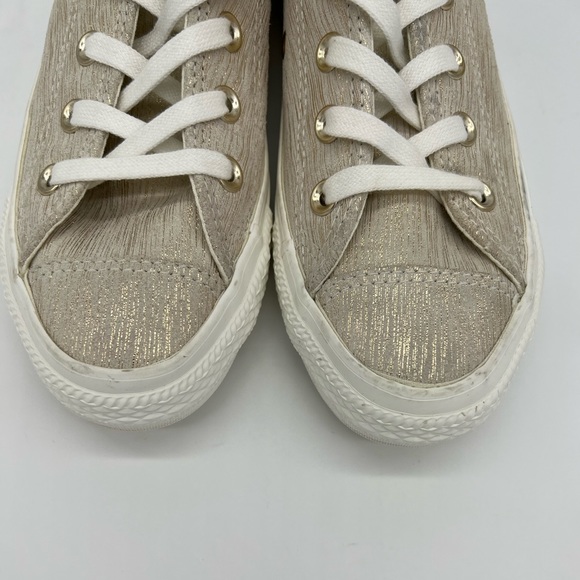 CONVERSE All Star Low Top Chic Gold Shimmer Canvas Sneakers Casual Sneakers - Picture 4 of 15
